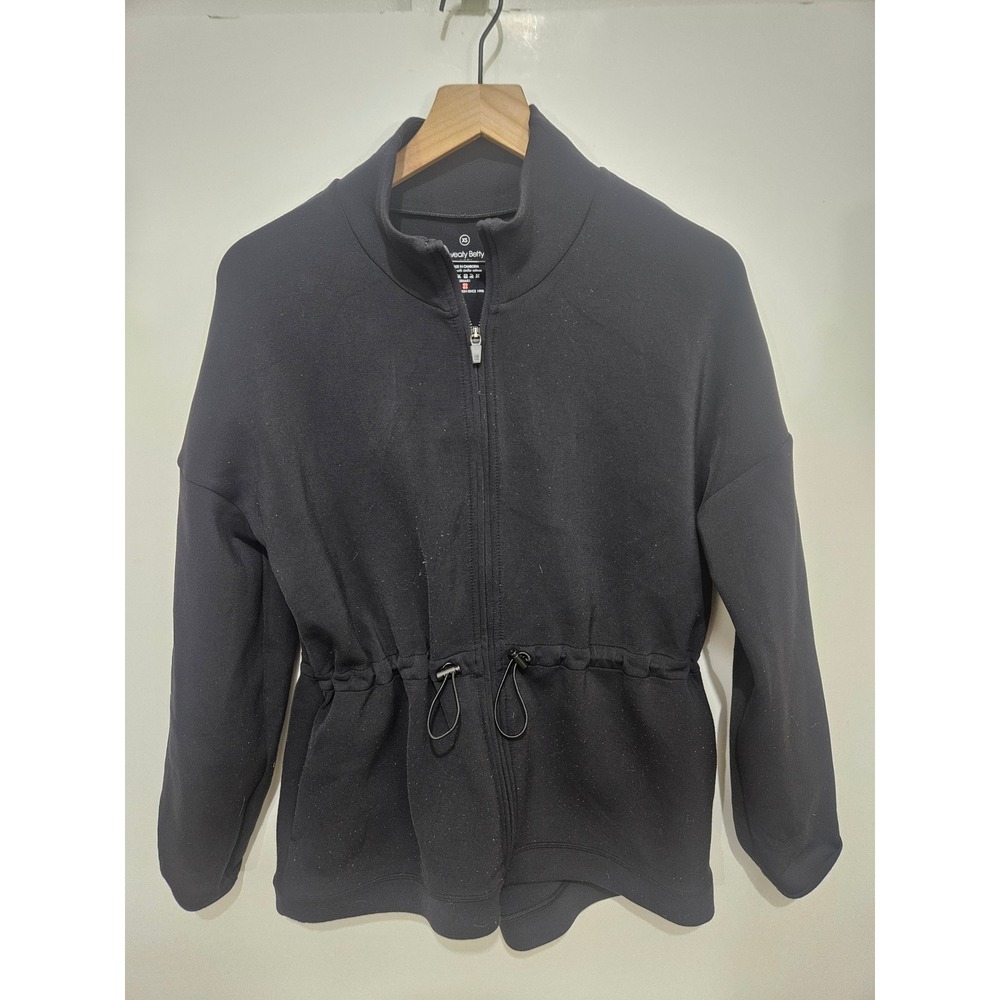 Sweaty Betty After‎ Class Cinched Full Zip Jacket Black XS SB6681 Funnel Neck